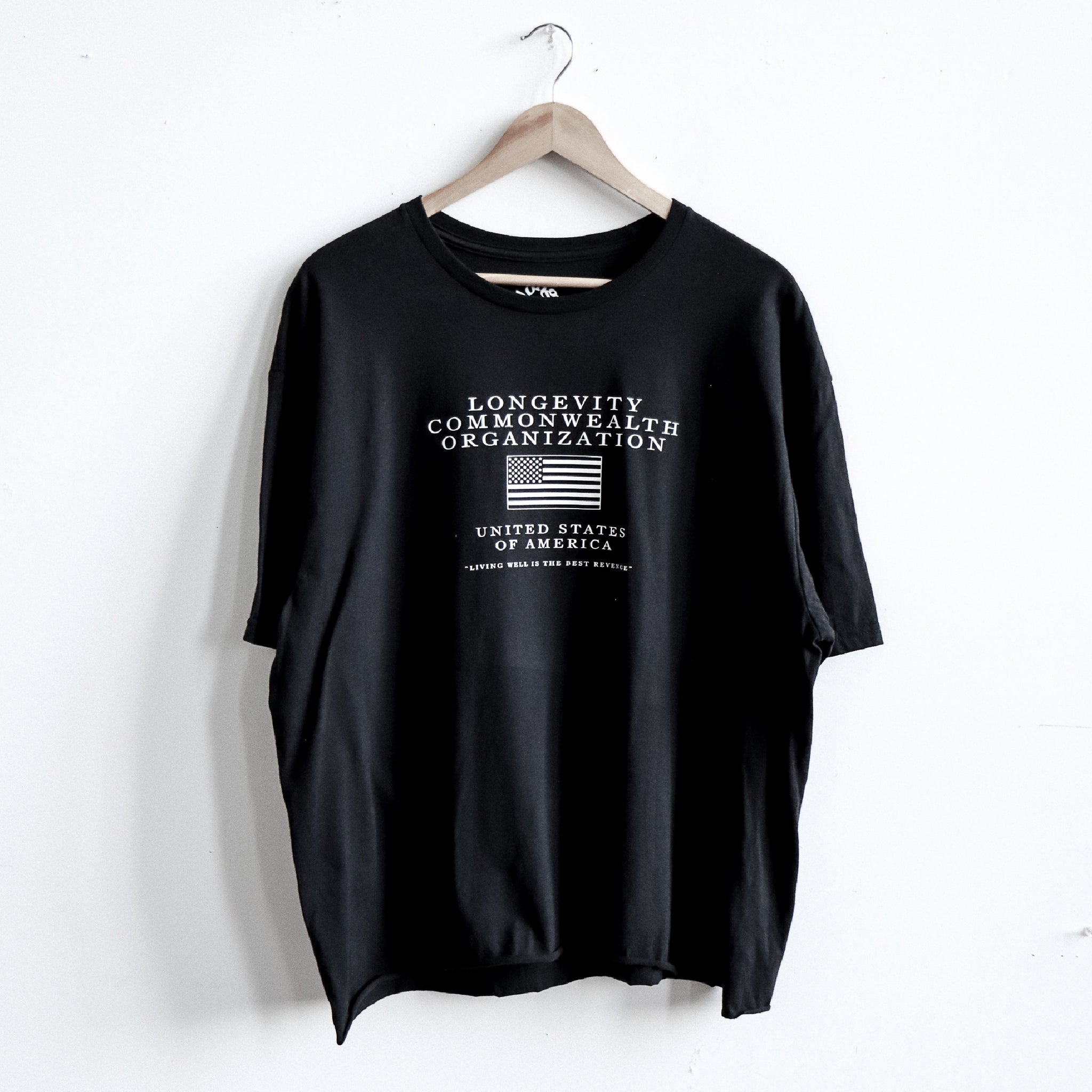 AMERICAN ORGANIZATION BOXY TEE (BLACK)