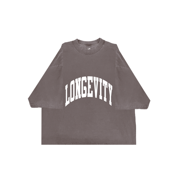 ARCH LOGO RAW EDGE BOXY TEE (MOCHA)