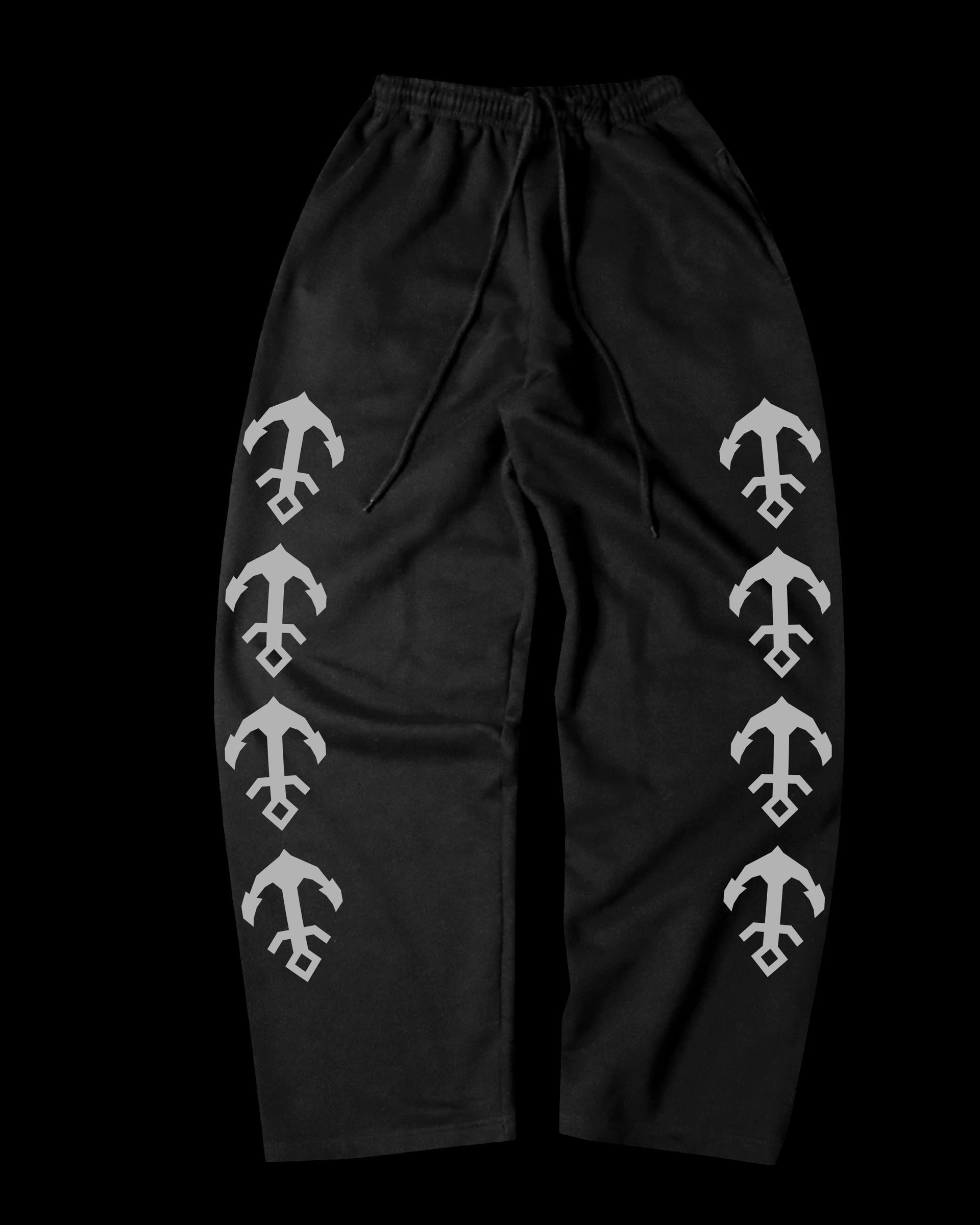 repeat_open bottom college sweats (black)