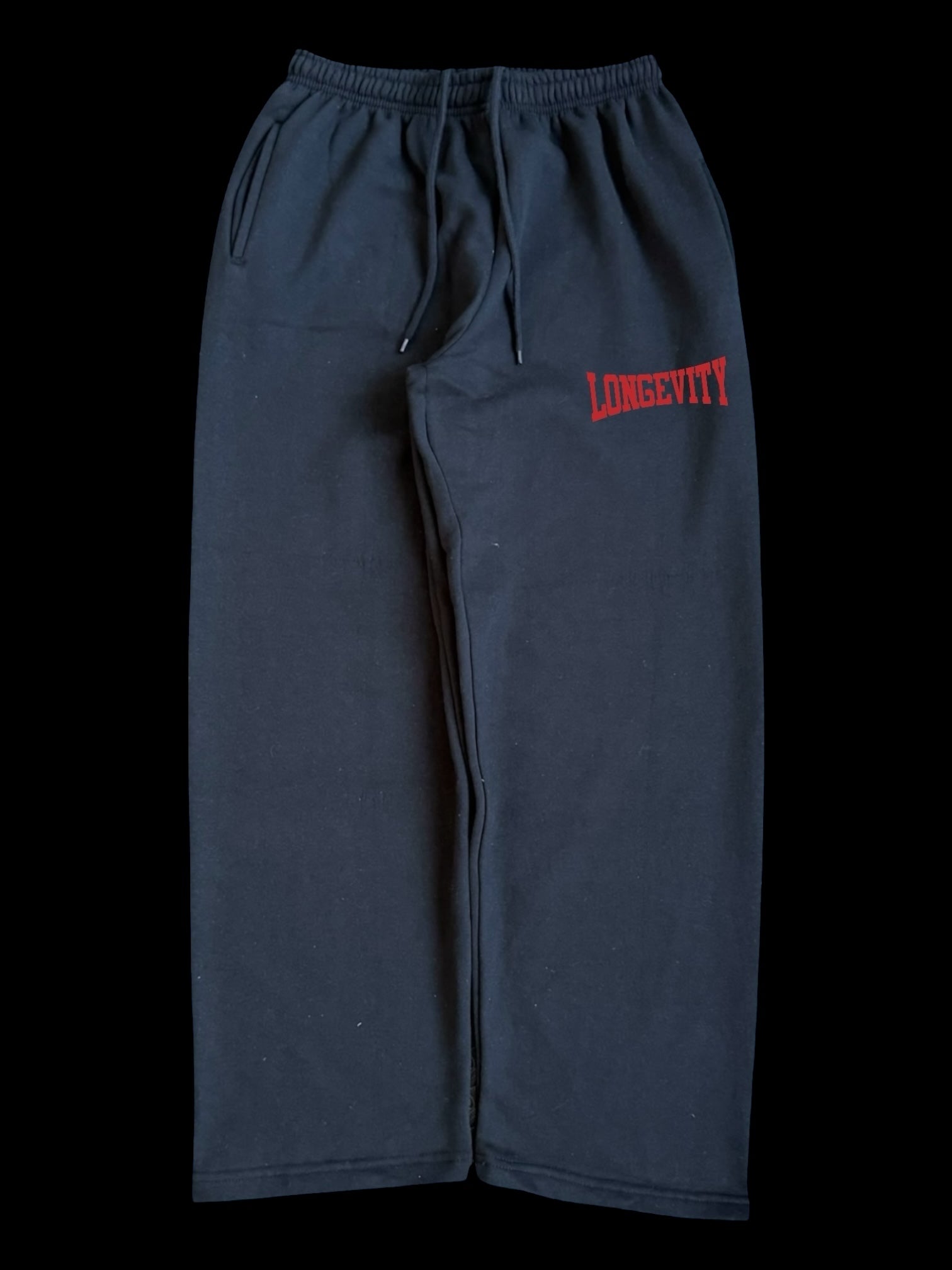 stretch_open bottom college sweats (black)