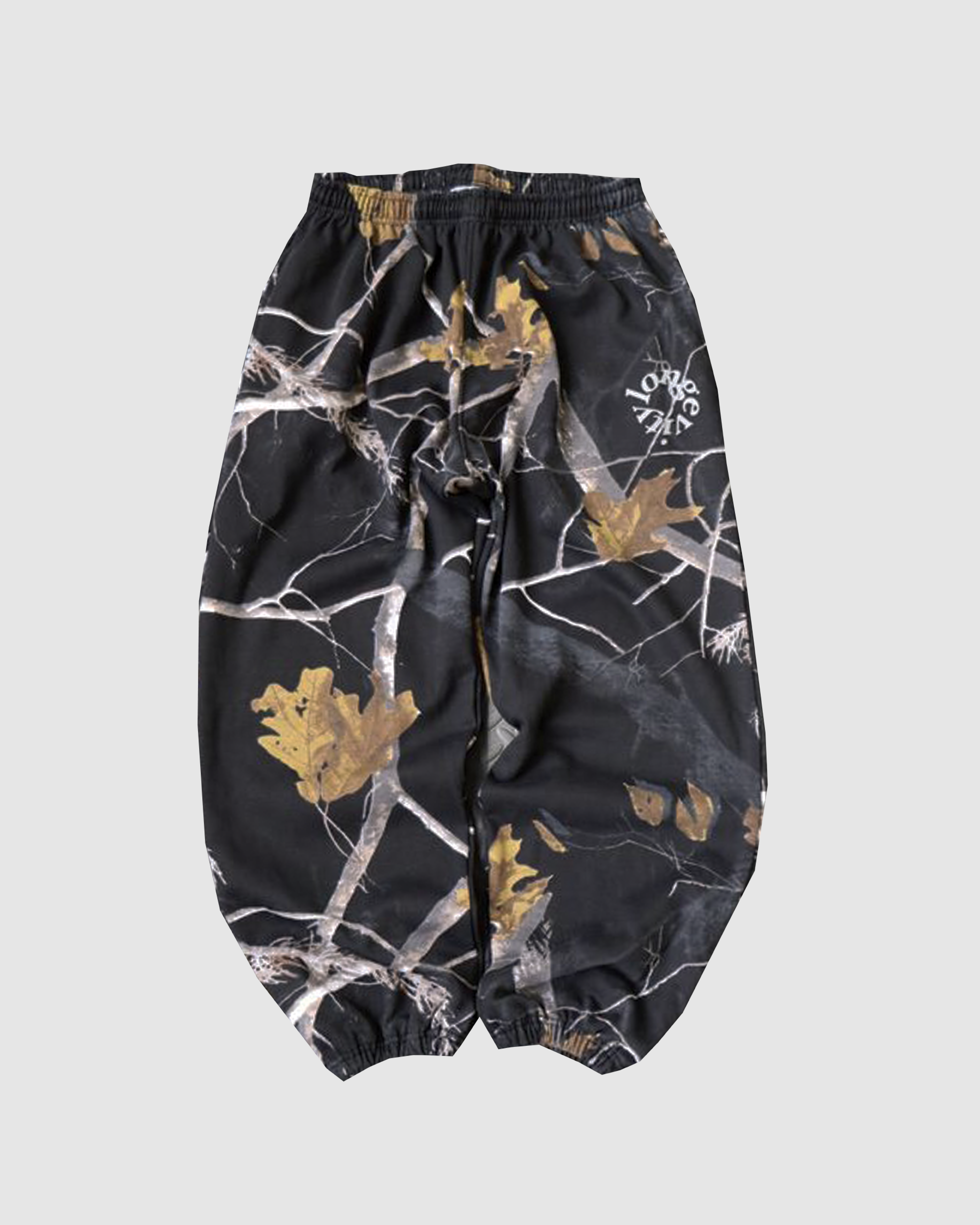 night camo_cuffed bottom baggy sweats (black)