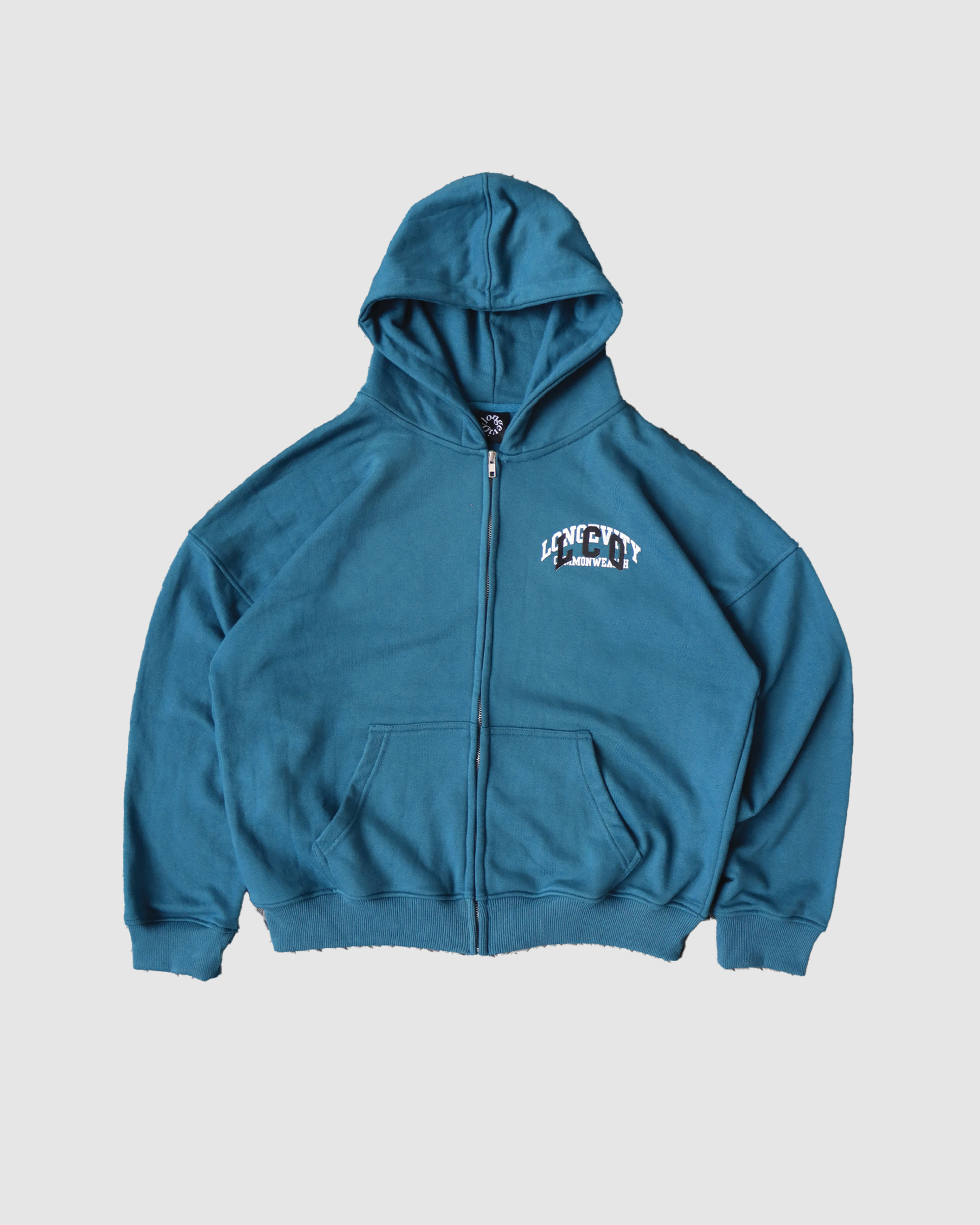 stacked_zip-up hoodie [teal blue]