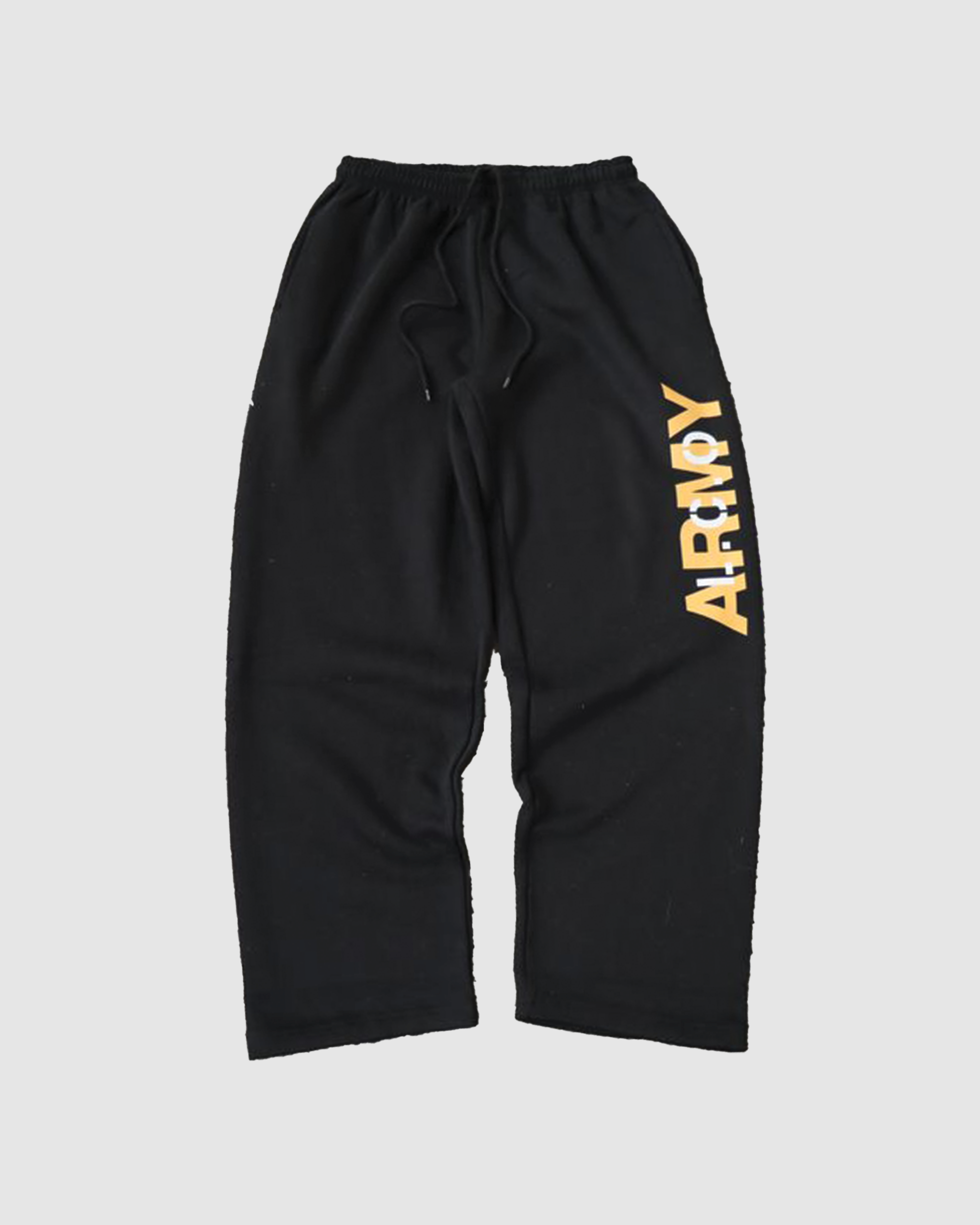 l.c.o army_open bottom college sweats (black)